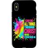 Christian Softball Player Gifts Women Gi Custodia per iPhone X/XS Posso fare tutte le cose attraverso Christ Softball Christian