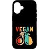 Best Raw Vegan Food Recipes Diet Books K Custodia per iPhone 16 Veganismo vegetariano vegano vegano a base vegetale retrò crudo