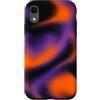 Thermal Heatmap Wave Effect Abstract Liq Custodia per iPhone XR Motivo astratto fumé arancione viola aura Halloween