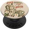 Sunday Line Studio Divertente citazione motivazione floreale amante del caffè PopSockets PopGrip Adesivo
