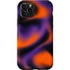 Thermal Heatmap Wave Effect Abstract Liq Custodia per iPhone 11 Pro Motivo astratto fumé arancione viola aura Halloween