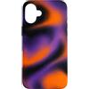 Thermal Heatmap Wave Effect Abstract Liq Custodia per iPhone 16 Plus Motivo astratto fumé arancione viola aura Halloween