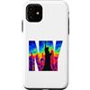 Bahaa's Tee Custodia per iPhone 11 New York, orizzonte, termico, colore, arte
