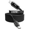 INIU 240W Cavo USB C a USB C, [2m] PD Cavo in Silicone per Ricarica Rapida | Display LED, Resistente, Morbido Cavo in Silicone per iPhone 17 16 15 Pro Max, Samsung Galaxy S26 S25, MacBook，iPad, Nero