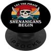 Retro Halloween Pirate Skull Halloween Skull Let Pirates Mischief Begin PopSockets PopGrip Adesivo