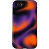 Thermal Heatmap Wave Effect Abstract Liq Custodia per iPhone SE (2020) / 7/8 Motivo astratto fumé arancione viola aura Halloween