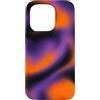 Thermal Heatmap Wave Effect Abstract Liq Custodia per iPhone 15 Pro Motivo astratto fumé arancione viola aura Halloween