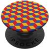 Bauhaus Pattern Rosso Blu Giallo Bauhaus Cubi Geometrico Astratto Pattern PopSockets PopGrip Adesivo