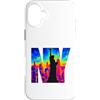 Bahaa's Tee Custodia per iPhone 16 Plus New York, orizzonte, termico, colore, arte