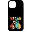 Best Raw Vegan Food Recipes Diet Books K Custodia per iPhone 15 Veganismo vegetariano vegano vegano a base vegetale retrò crudo