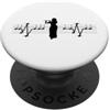 MusicaMotive - Merch für Musiker und Mus Musicista con flauto trasversale ECG, note musicali PopSockets PopGrip Adesivo