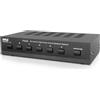 Pyle Scatola di commutazione per altoparlanti, 200 Watt, 6 zone, per amplificatore stereo, commutatore passivo multiroom con interruttori A/B/C/D, HiFi Switch Box per fino a 6 paia di altoparlanti