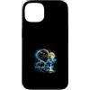 90s Vintage Airbrush Washout Graphics Custodia per iPhone 13 Bisonte Luna Piena Montagna Lago Cascata Wildlife Art