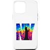 Bahaa's Tee Custodia per iPhone 12 Pro Max New York, orizzonte, termico, colore, arte
