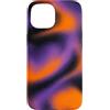 Thermal Heatmap Wave Effect Abstract Liq Custodia per iPhone 15 Motivo astratto fumé arancione viola aura Halloween
