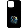 90s Vintage Airbrush Washout Graphics Custodia per iPhone 12 mini Bisonte Luna Piena Montagna Lago Cascata Wildlife Art