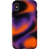 Thermal Heatmap Wave Effect Abstract Liq Custodia per iPhone X/XS Motivo astratto fumé arancione viola aura Halloween