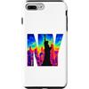 Bahaa's Tee Custodia per iPhone 7 Plus/8 Plus New York, orizzonte, termico, colore, arte