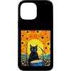Funny cat graphic love cats Custodia per iPhone 13 Pro Max van gogh gatto girasole campo suonare batteria musica