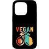 Best Raw Vegan Food Recipes Diet Books K Custodia per iPhone 15 Pro Veganismo vegetariano vegano vegano a base vegetale retrò crudo