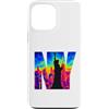 Bahaa's Tee Custodia per iPhone 13 Pro Max New York, orizzonte, termico, colore, arte