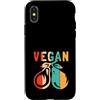 Best Raw Vegan Food Recipes Diet Books K Custodia per iPhone X/XS Veganismo vegetariano vegano vegano a base vegetale retrò crudo