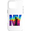 Bahaa's Tee Custodia per iPhone 16 Pro New York, orizzonte, termico, colore, arte