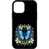 Cute Butterfly Butterflies And Flowers Custodia per iPhone 12 mini Graziosa farfalla in vetro