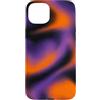Thermal Heatmap Wave Effect Abstract Liq Custodia per iPhone 15 Plus Motivo astratto fumé arancione viola aura Halloween
