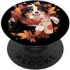 Pumpkin Spice Fall Autumn Season Thanksg Border Collie Autunno Autunno Foglie Zucca Spezia Latte Kawaii PopSockets PopGrip Adesivo