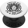 Retro Medusa Gorgon First of All I'm A D Vintage First of All I'm A Delight Medusa Snake Sarcastico PopSockets PopGrip Adesivo