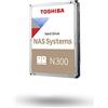 Toshiba N300 NAS - disco rigido - 18 TB - interno - 3,5" (8,9 cm) - SATA 6Gb/s - 7200 rpm - buffer: 512 MB