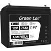 Green Cell AGM12V75AH-J, 12 V, 75 Ah, 1 pezzo, 5 anni, nero, piombo-acido sigillato (VRLA)