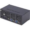 StarTech.com Switch KVM doppio monitor a 2 porte, DisplayPort e HDMI, 4K 60Hz, Hub USB 5Gbps, 2x USB-HID, KVM/Switch ibrido con 1x HDMI/1x DP, conforme a TAA