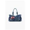 Desigual, Borsa media, Donna, Cotone, Blu, U