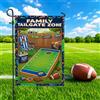 Generic Bandiera da giardino per il portellone del bagagliaio della famiglia di | Decorazione a tema sportivo, bandiera del prato, scena di gioco all'aperto, spirito di calcio vivace
