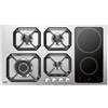 Lofra HLS9G2I Piano Cottura Combi 6 Fornelli 90 cm Nero, Acciaio inossidabile