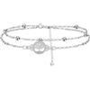 J.MOULING J.MOULIN - Bracciale da donna in argento Sterling 925, albero della vita, con zirconi e nodo celtico, doppia fila regolabile, regalo per donne