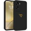 Choeeu ChoosEU Cuore Cover per Honor 90 Lite 5G, Nero | Custodia TPU Silicone Morbido, Disegni Elegante Colorate Love Heart Motivo, per Ragazza, Antiurto Protezione Case Copertura