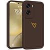 Choeeu ChoosEU Cuore Cover per Honor 90 Lite 5G, Grigio Marrone | Custodia TPU Silicone Morbido, Disegni Elegante Colorate Love Heart Motivo, per Ragazza, Antiurto Protezione Case Copertura