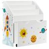SONGMICS Scaffale per giocattoli con 3 scomparti, libreria per bambini, scatola per giocattoli mobile, con ruote, multifunzionale, per cameretta e sala giochi, bianco