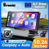Srnubi 10.26 "Monitor Carplay per Auto Android Auto 4K Dashcam Lettore Multimediale Telecamera Retrovisore Navigazione Cruscotto Registrazione Video