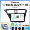 Junsun Autoradio Junsun Wireless CarPlay Android Auto per Honda Civic Mk9 (FK/FB) 2011-2017 con ventola di raffreddamento integrata, navigatore GPS Android, lettore multimediale, WiFi, DSP, RDS, BT, SWC,