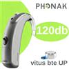 tindodo Apparecchio Acustico Phonak Vitus BTE-UP 120dB | Apparecchio Acustico Programmabile ad Alta Potenza per Ipoacusia Grave, Vestibilità Confortevole per Anziani