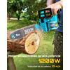 SEESII Motosega Elettrica Senza Spazzole 1200W 12'' Sega a Catena Senza Fili per Giardinaggio, Potatura Alberi, Lavorazione del Legno, Compatibile con Batteria Makita 18V