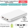 Batteria esterna 12000mAh a ricarica rapida compatta con ricarica PSE per 3 dispositivi iPhone Android iPad Viaggi Emergenze