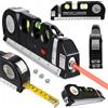 NONE Livella Laser con Metro Retrattile da 2,5M, 3 Livelle a Bolla, Portata di 15M, Allineamento Verticale e Orizzontale a Croce, Alimentazione a Batteria LR44, Compatta e Precisa, Strumento per Fai-da-Te,