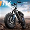 URLIFE Bicicletta Elettrica da Montagna Urlife con Batteria Rimovibile 48V 13Ah, 250W, Velocità 25KM/H, Pneumatici Fat 16*3 Pollici, E-bike per Pendolari