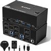 NONE Switch KVM USB-C e HDMI con supporto per 4K120Hz o 8K60Hz, switch KVM USB a 3 porte, supporta 3 computer che condividono un monitor e tastiera/mouse/dispositivo di archiviazione/stampante, switch KVM