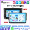 Podofo Autoradio Android 7/9 Pollici 4+64G con GPS e Carplay per VW Volkswagen Golf 5 6 Touran Passat B6 Polo Jetta Sharan Seat Skoda